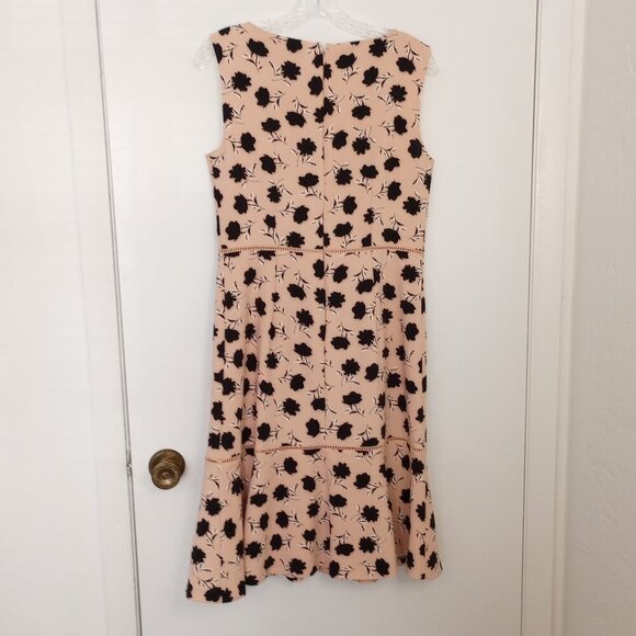 Ann Taylor Pink & Black Floral Flounce Hem Dress - Picture 6 of 8